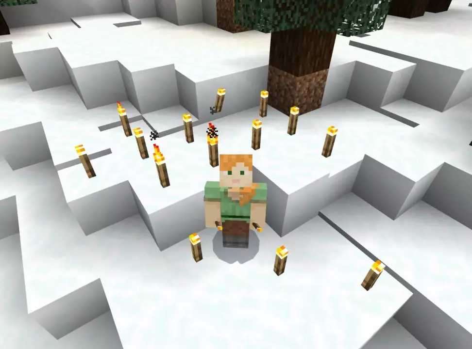 Мод на Факел в Левой Руке для Minecraft PE