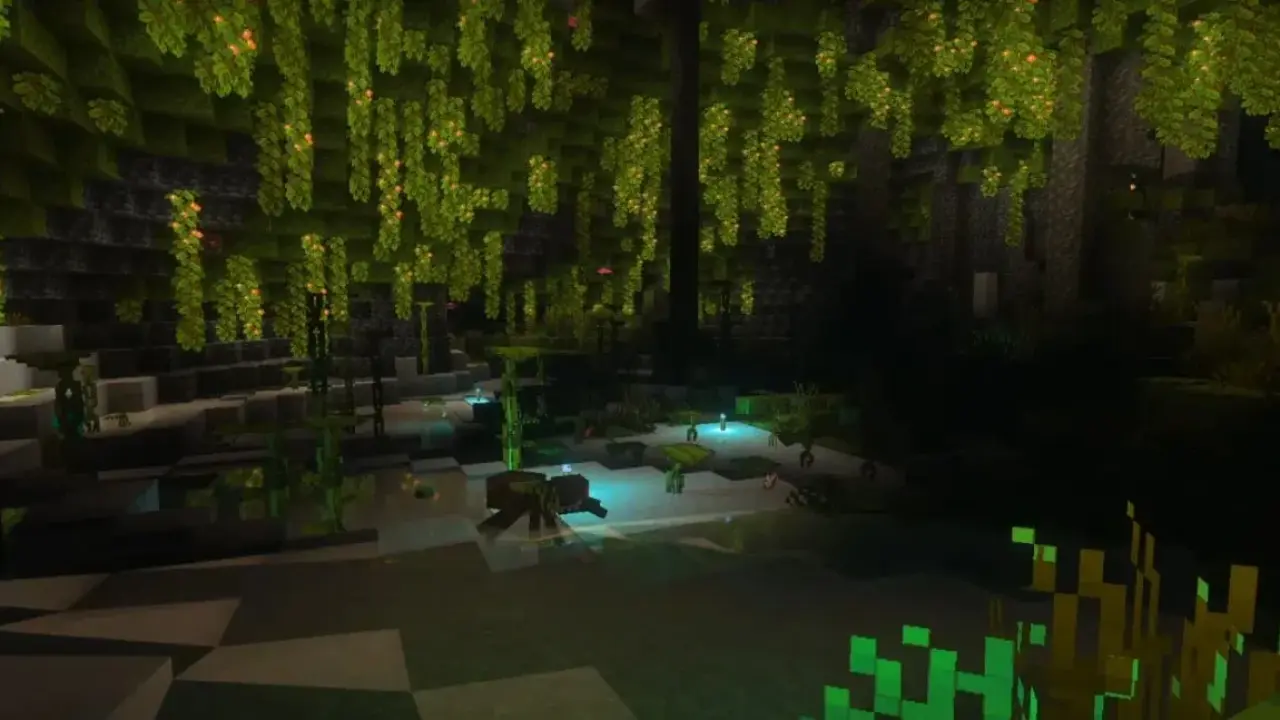 Пещера из шейдеров на Майнкрафт 1.26
