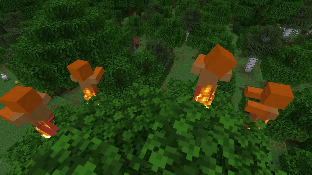 На дереве из мода на Херобрина в Майнкрафт ПЕ