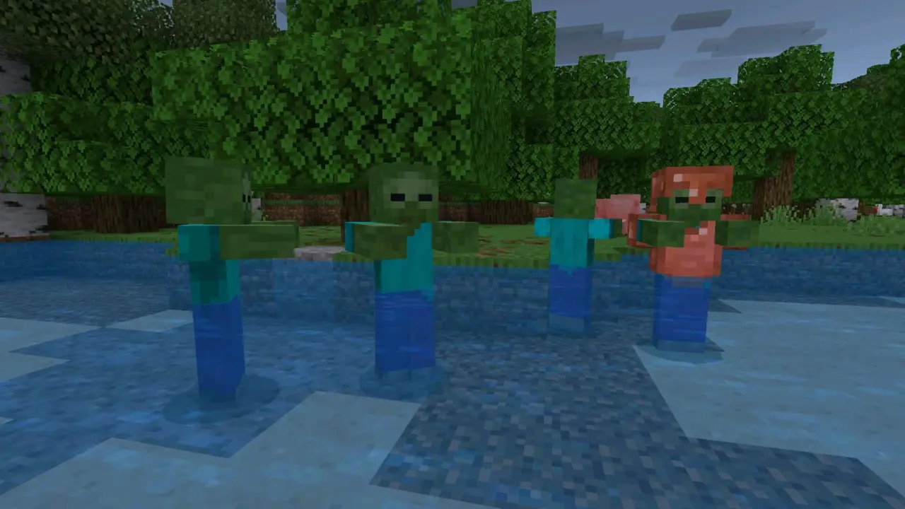 В воде из мода на Херобрина в Майнкрафт ПЕ