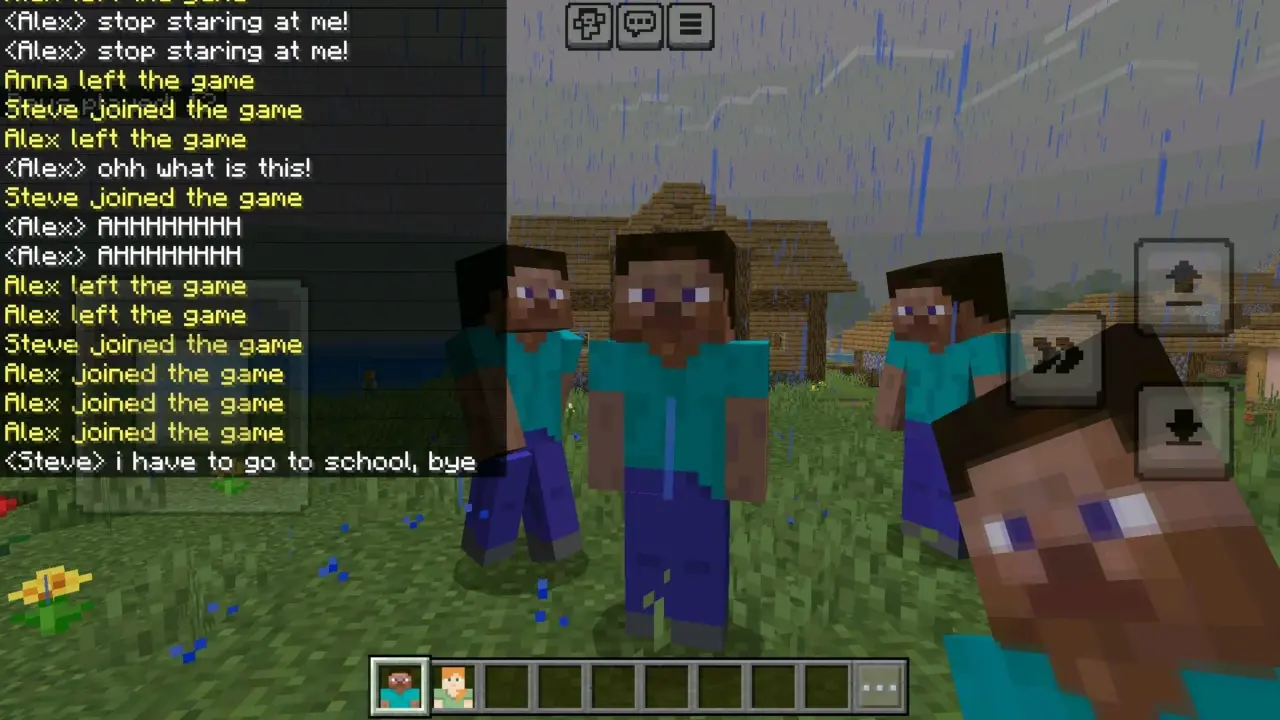 Чат из мода AI Player для Майнкрафт ПЕ