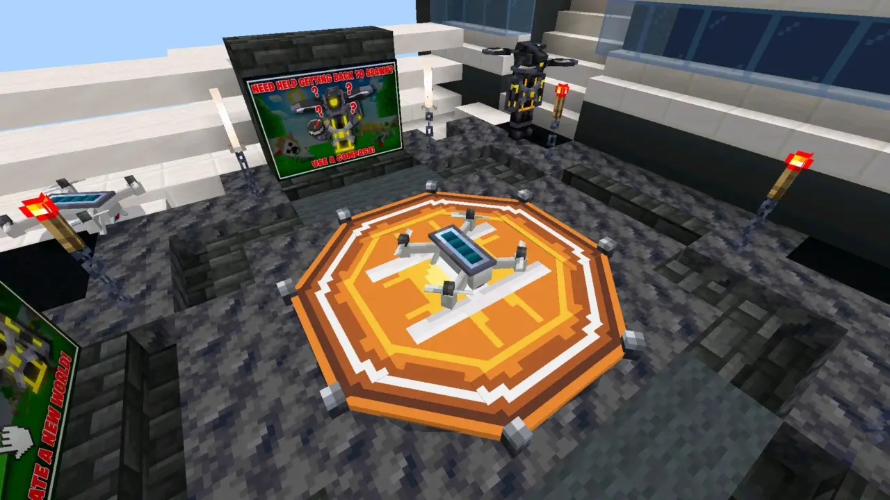 Старт из мода на Дроны для Майнкрафт ПЕ