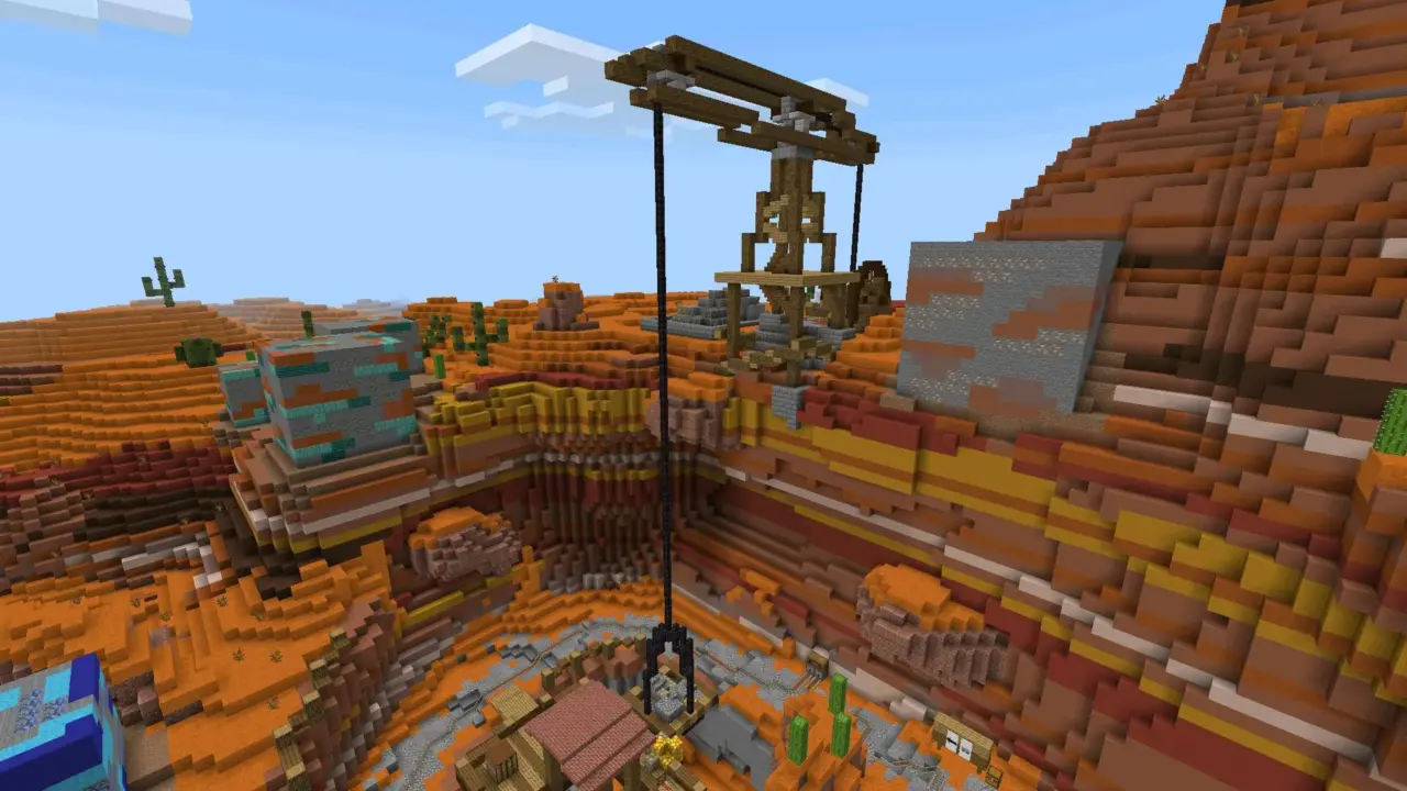 Лифт из карты Симулятор Шахтера для Minecraft PE