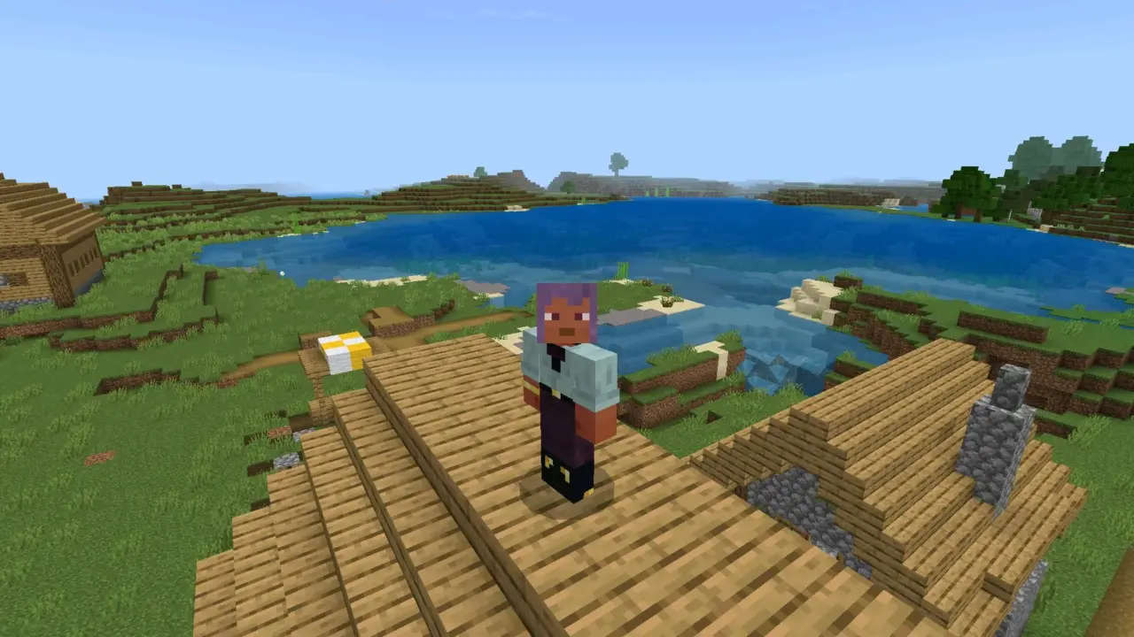 На крыше из мода на Взросление для Minecraft PE