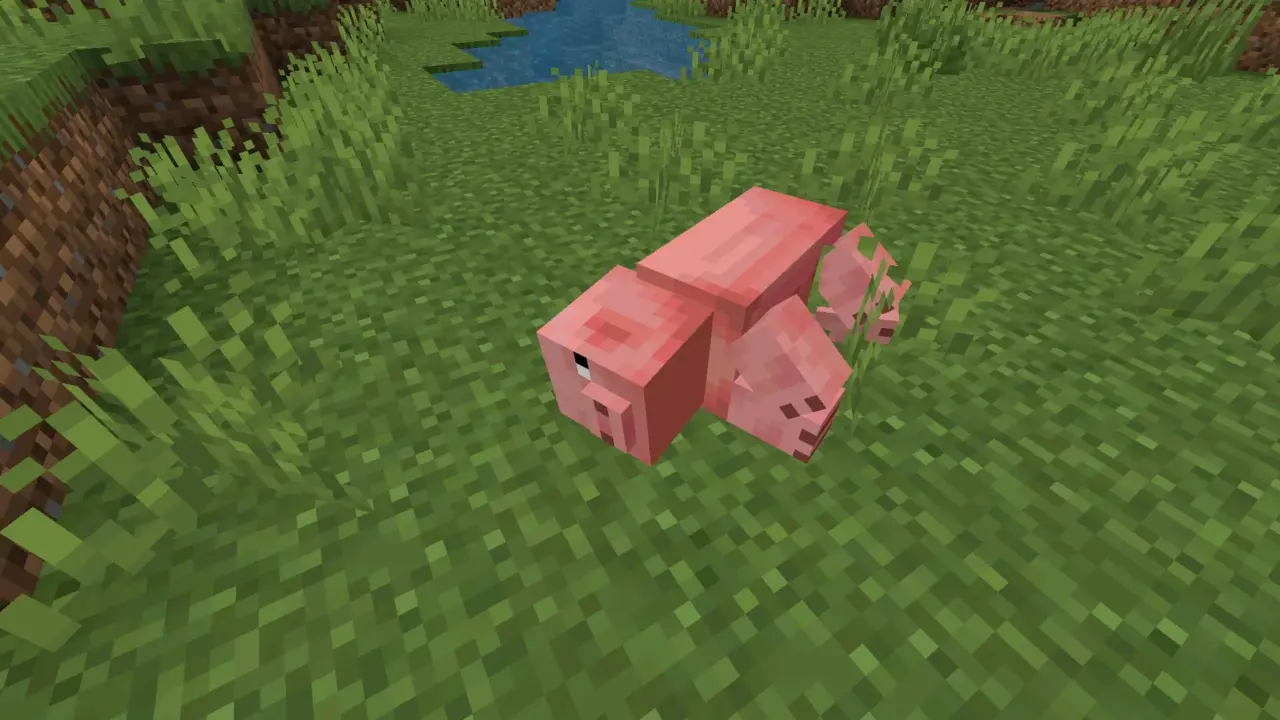 Свинка из Мода Physics Pro для Minecraft Bedrock